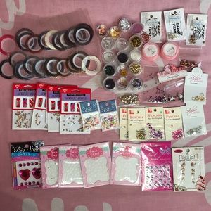 NAIL ART DECORATION BUNDLE! 71 PIECES!!!
